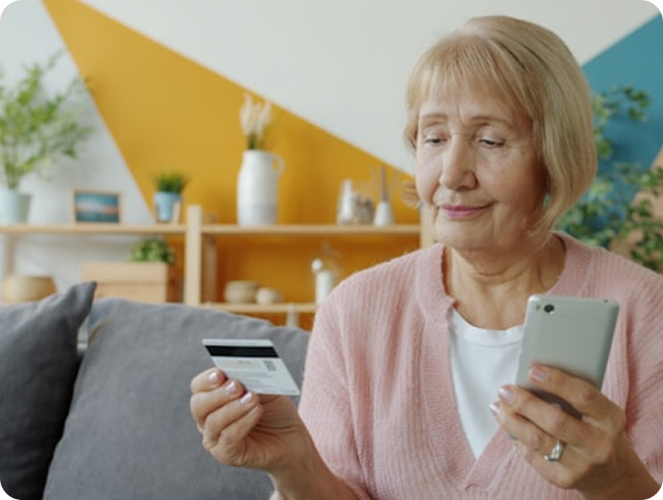 An older adult using a smartphone